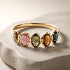 Bague - Or jaune 9k, Tourmalines - Maison Di Giorgio