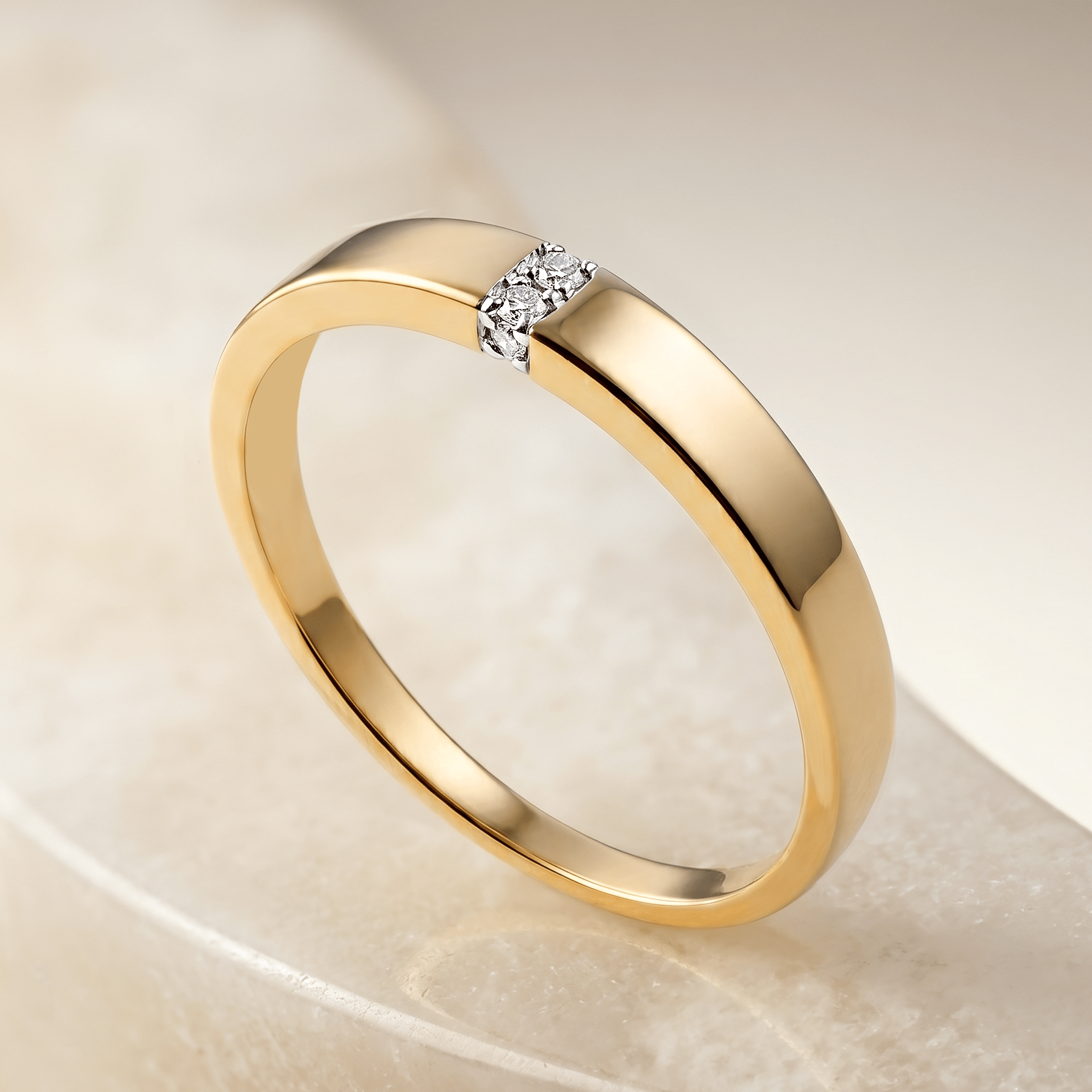 Bague - Or jaune 9k et Or blanc 9k, Diamant - Maison Di Giorgio