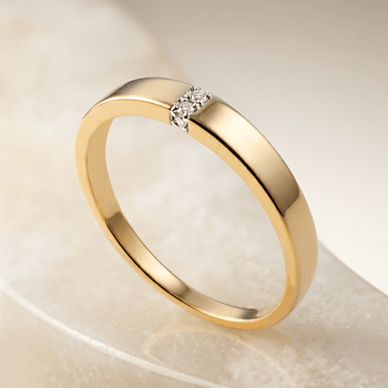 Bague - Or jaune 9k et Or blanc 9k, Diamant - Maison Di Giorgio