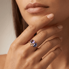 Bague - Or jaune 9k, Améthyste, Topaze, Citrine - Maison Di Giorgio