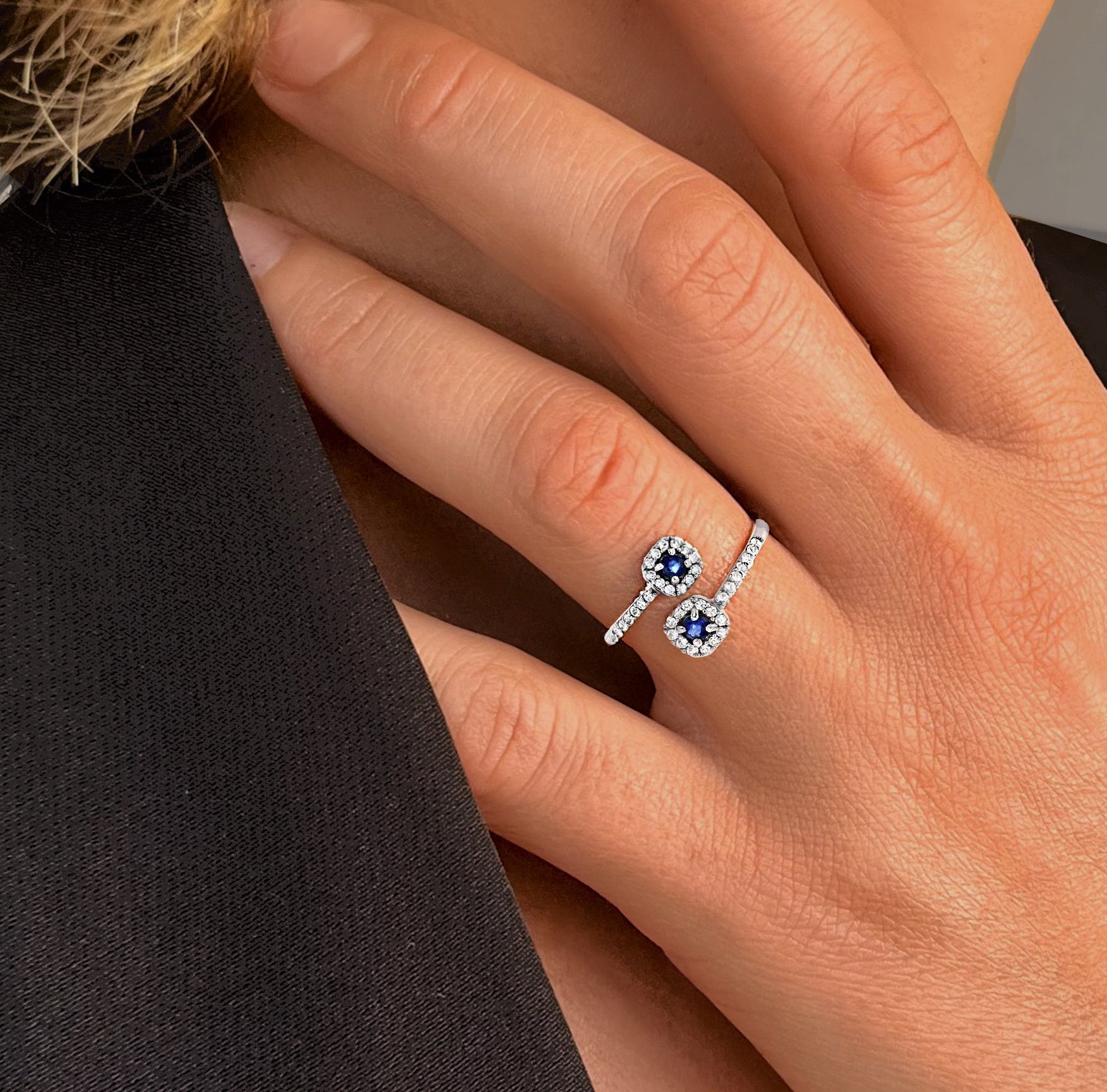 Semi Précieuse Bague Pierre Bleu Clair Promotion Bague Pierre Fine