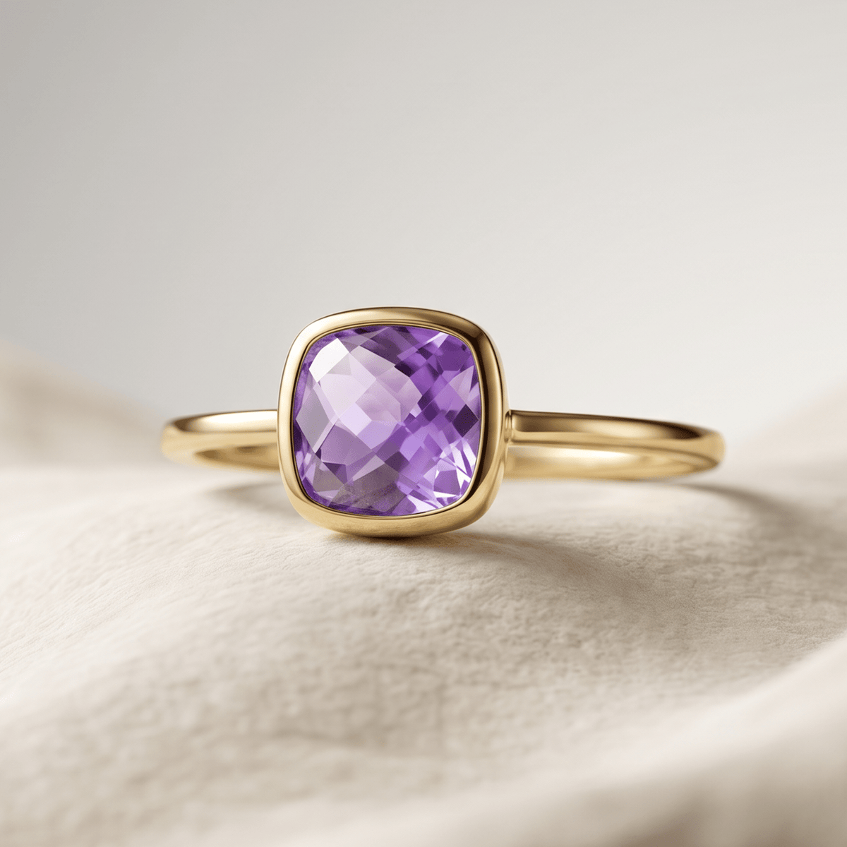Bague - Or jaune 9k, Améthyste - Maison Di Giorgio