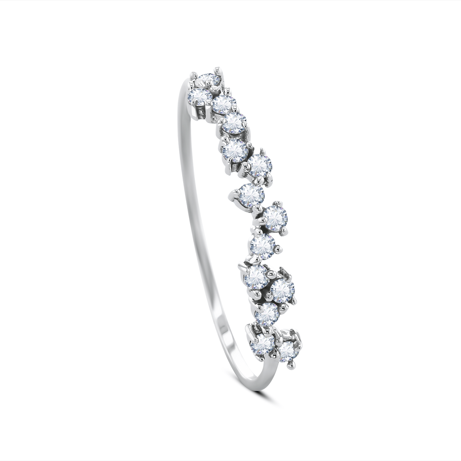 Bague en or blanc 9k rhodié, Topaze - Maison Di Giorgio