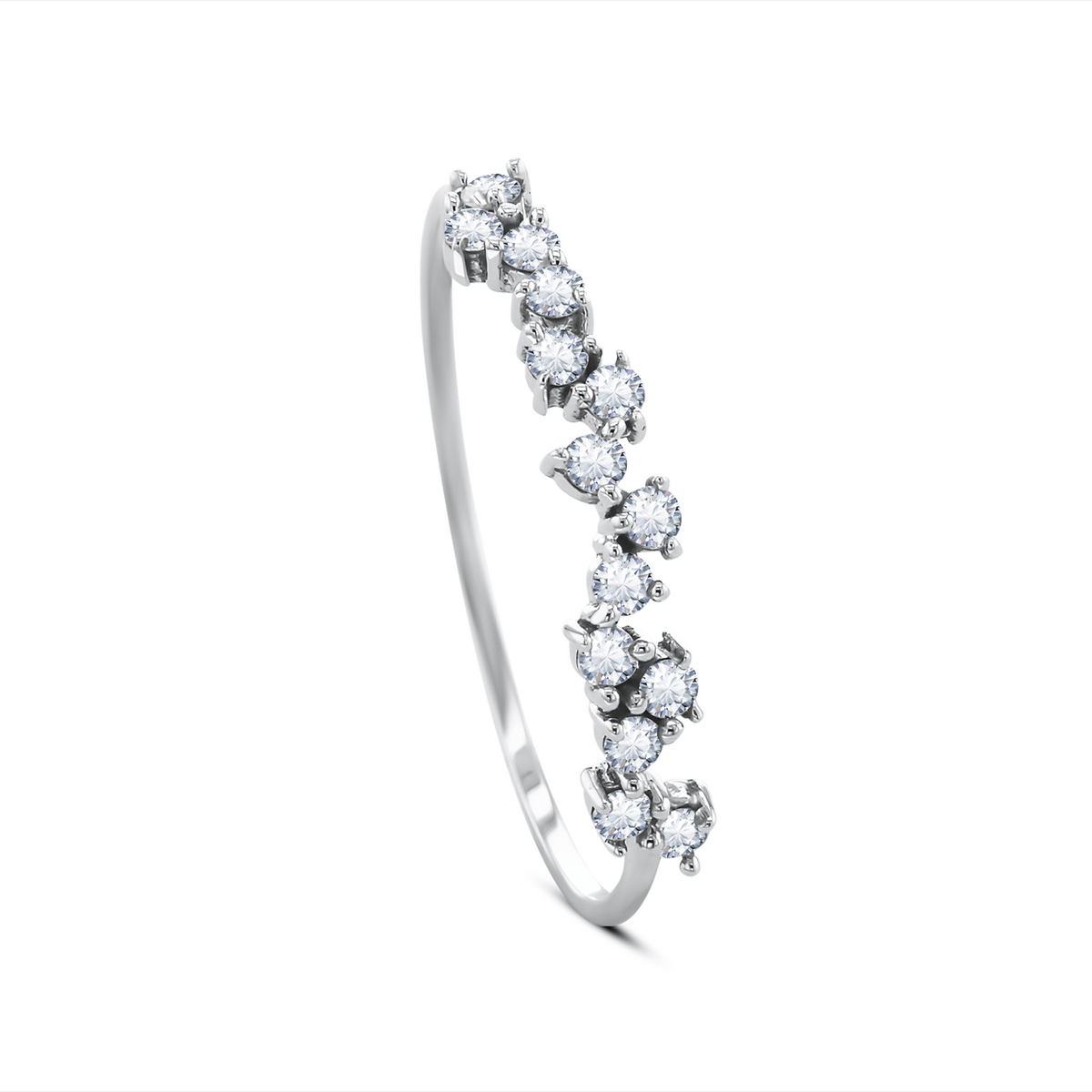 Bague en or blanc 9k rhodié, Topaze - Maison Di Giorgio