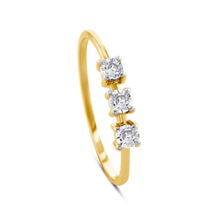 Bague - Or jaune 9k et or blanc 9k, Diamant - Maison Di Giorgio