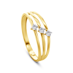 Bague - Or jaune 9k et or blanc 9k, Diamant - Maison Di Giorgio