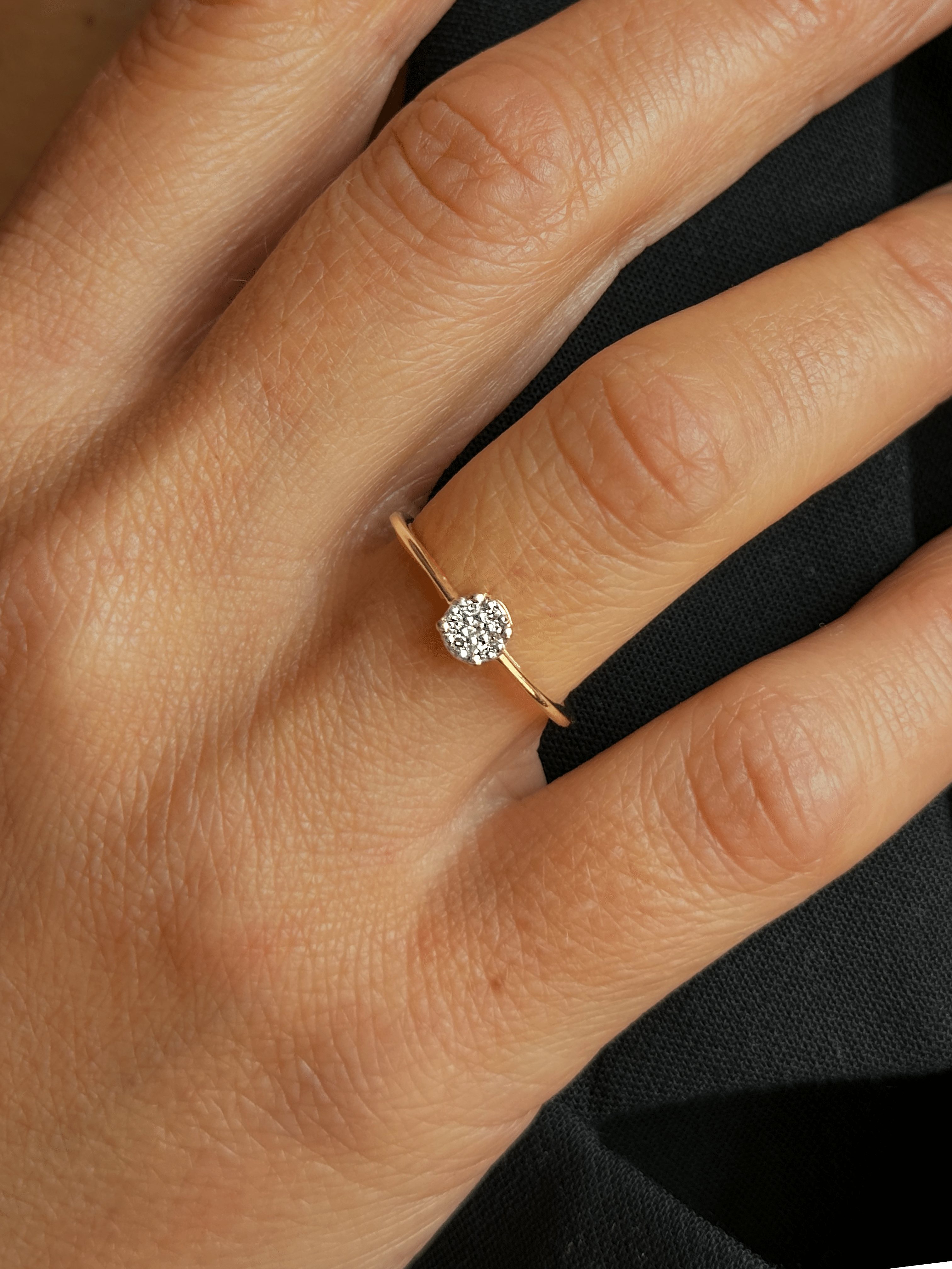 Bague en Or jaune 9k assemblée de Diamant HSI – Maison Di Giorgio