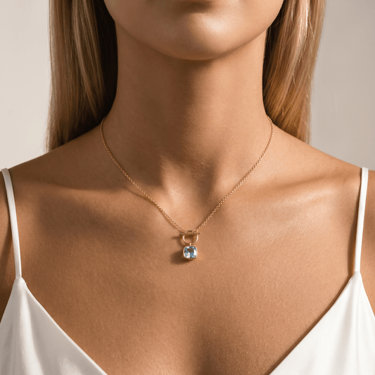 Collier Sérénité - Doré Or jaune 18k, Topaze - Maison Di Giorgio