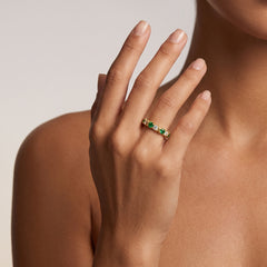 Bague - Dorée Or jaune 18k, Oxyde de zirconium - Maison Di Giorgio