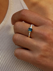 Bague - Dorée Or jaune 18k, Topaze, Oxyde de zirconium - Maison Di Giorgio