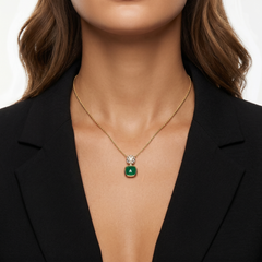 Collier Eclipse - Doré Or jaune 18k, Onyx, Oxyde de zirconium