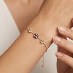 Bracelet Promesse & Confidence - Doré Or jaune 18k, Améthyste, Oxyde de zirconium - Maison Di Giorgio