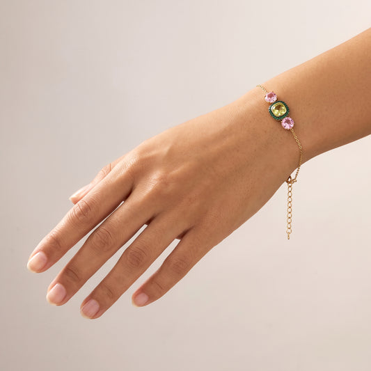 Bracelet Murmure & Secret - Doré Or jaune 18k, Améthyste, Oxyde de zirconium - Maison Di Giorgio