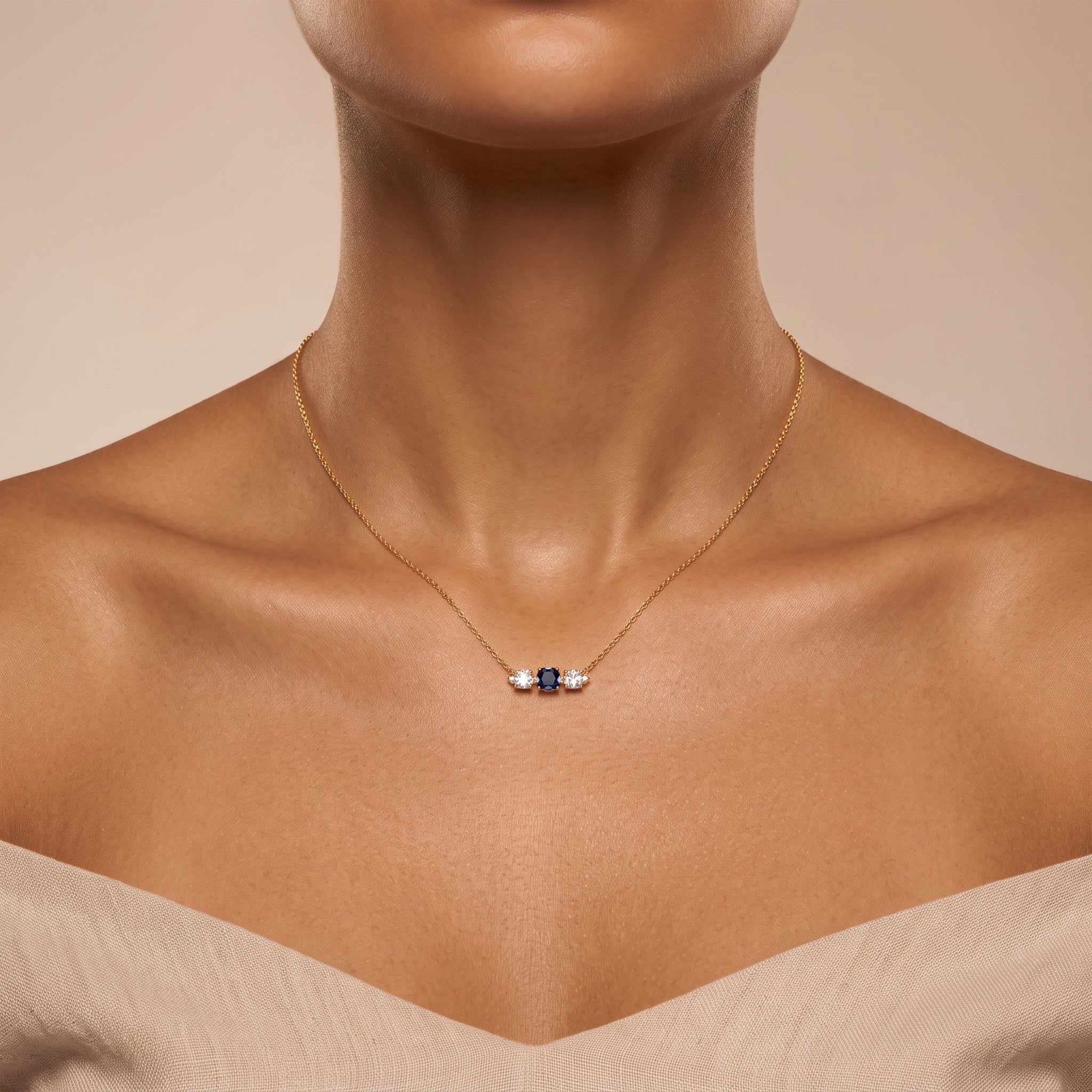 Twilight Necklace - 18k Yellow Gold Plated, Topaz, Zirconia