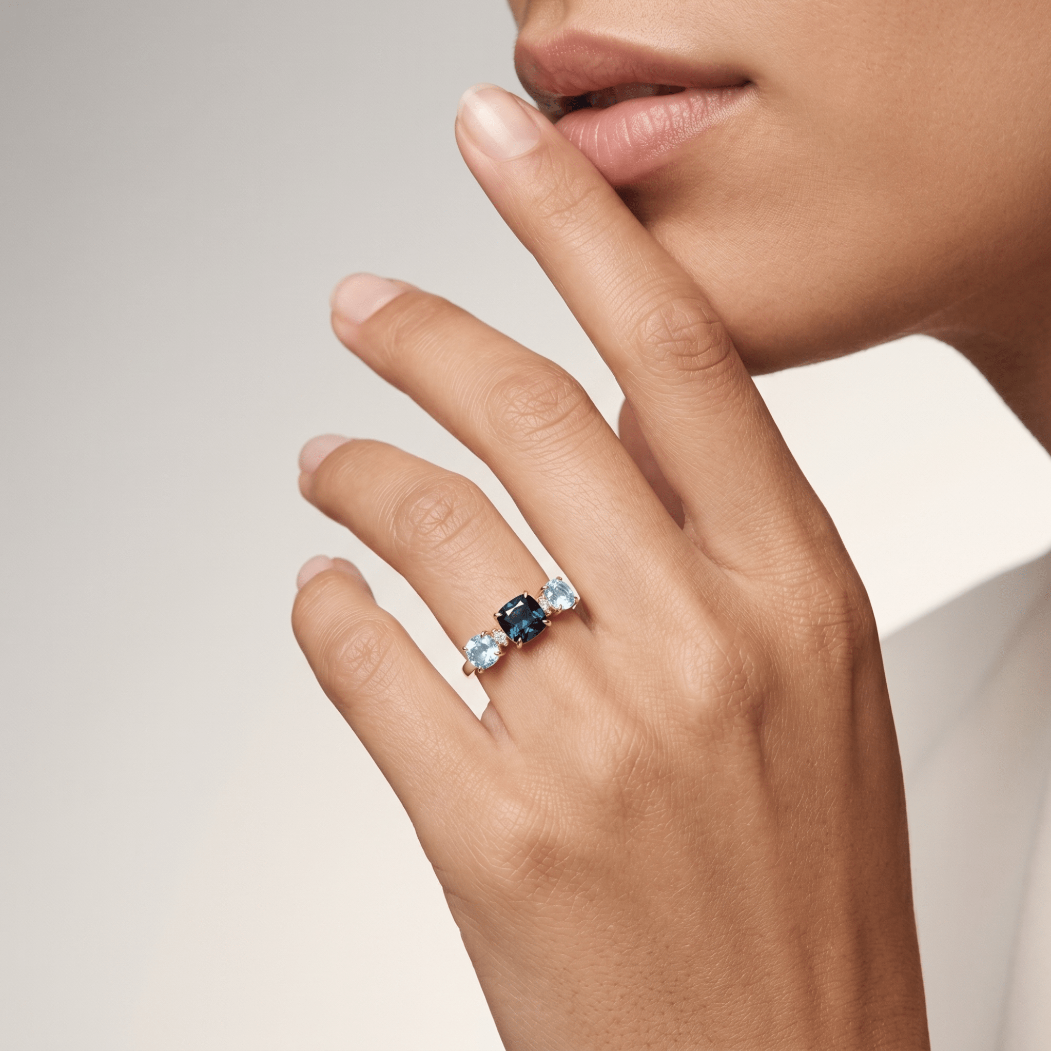 Bague Crépuscule - Dorée Or jaune 18k, Topaze, Oxyde de zirconium - Maison Di Giorgio