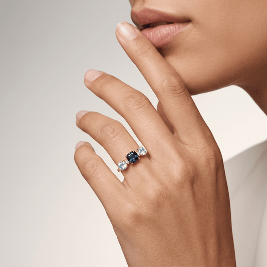 Bague Crépuscule - Dorée Or jaune 18k, Topaze, Oxyde de zirconium - Maison Di Giorgio
