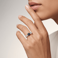 Bague Crépuscule - Dorée Or jaune 18k, Topaze, Oxyde de zirconium - Maison Di Giorgio