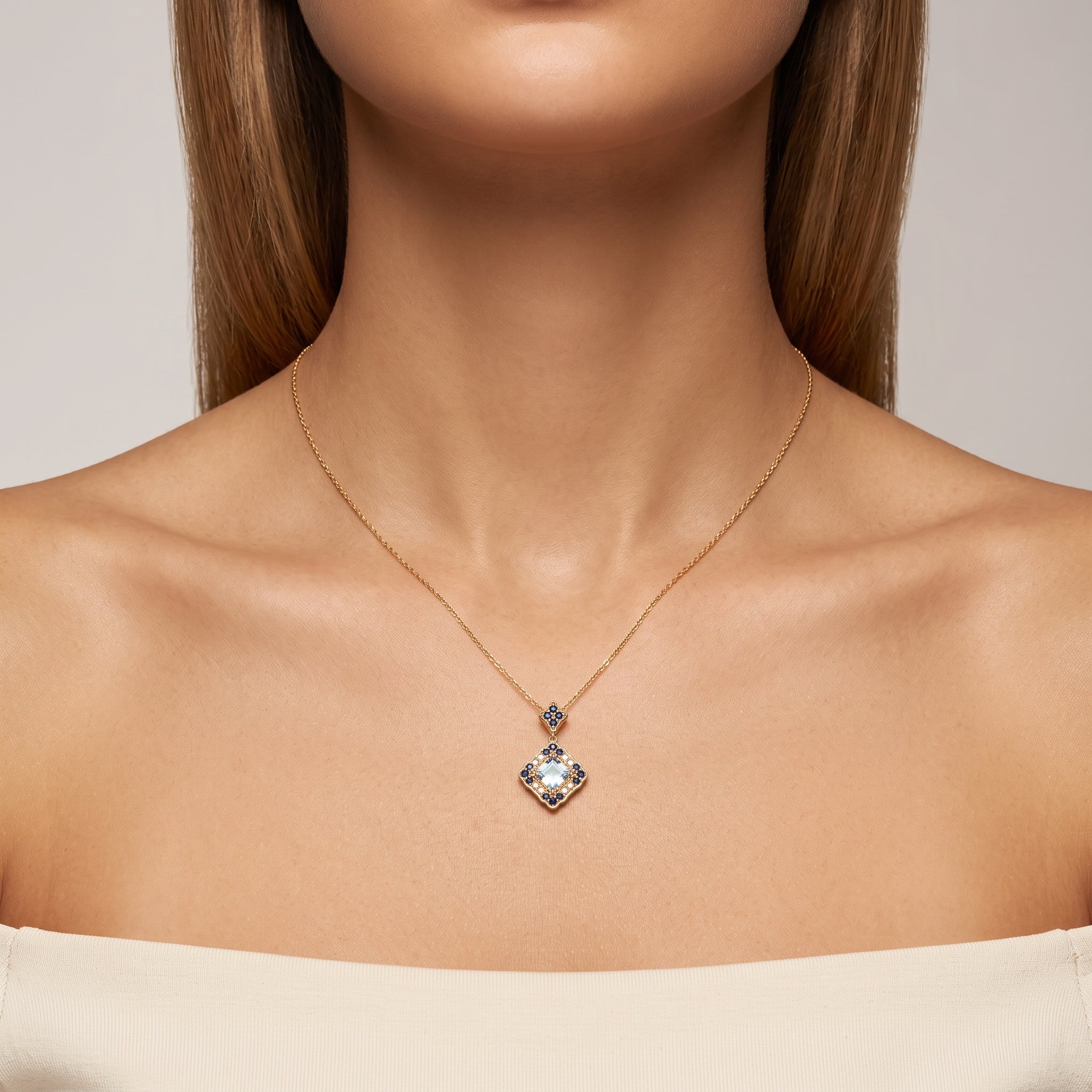 Collier Firmament - Doré Or jaune 18k, Topaze, Oxyde de zirconium - Maison Di Giorgio