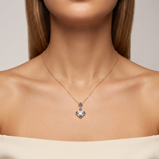 Collier Firmament - Doré Or jaune 18k, Topaze, Oxyde de zirconium - Maison Di Giorgio