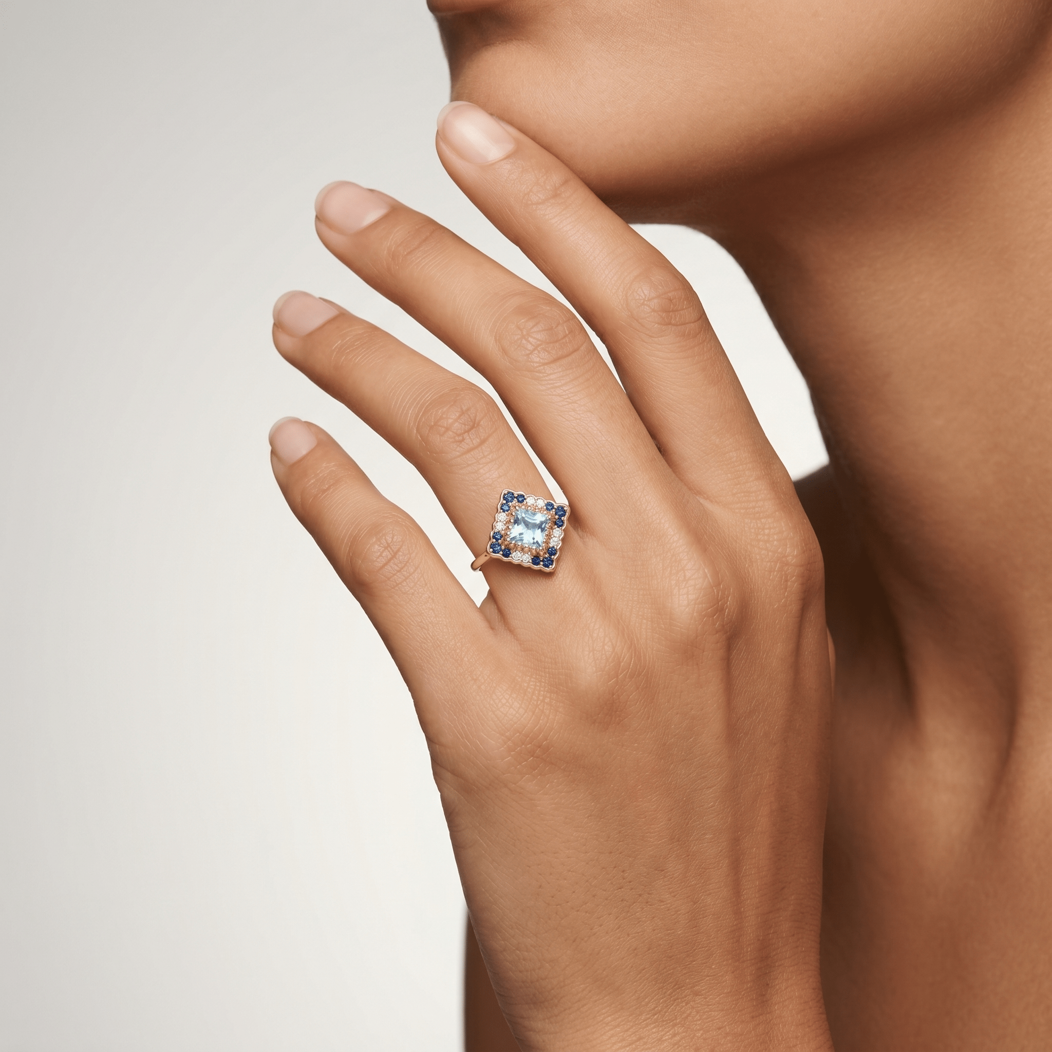 Bague Firmament - Dorée Or jaune 18k, Topaze, Oxyde de zirconium - Maison Di Giorgio