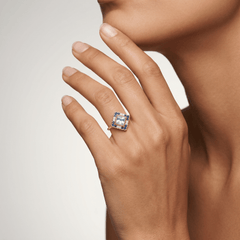 Bague Firmament - Dorée Or jaune 18k, Topaze, Oxyde de zirconium - Maison Di Giorgio