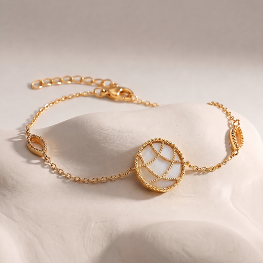 Stella Cadente Bracelet - 18k Yellow Gold Plated, White Moonstone