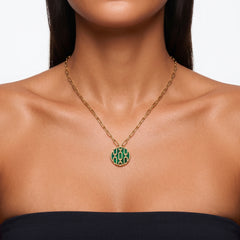 Collier Forçat - Doré Or jaune 18k, Malachite - Maison Di Giorgio