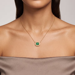 Collier Sibylle - Doré Or jaune 18k, Aventurine, Oxyde de zirconium - Maison Di Giorgio
