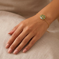 Bracelet Albero - Doré Or jaune 18k, Amazonite & Oxyde de zirconium - Maison Di Giorgio