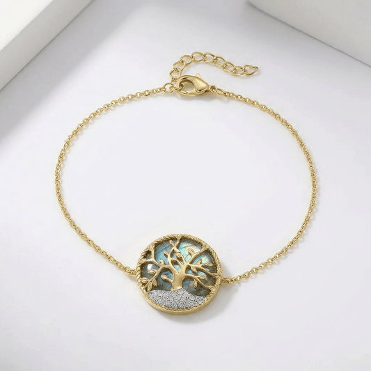 Bracelet Albero - Doré Or jaune 18k, Labradorite & Oxyde de zirconium - Maison Di Giorgio