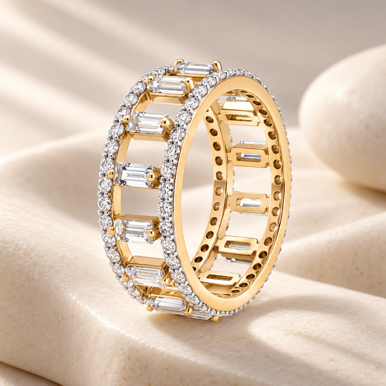 Bague - Dorée Or jaune 18k et Argentée, Topaze, Oxyde de zirconium - Maison Di Giorgio