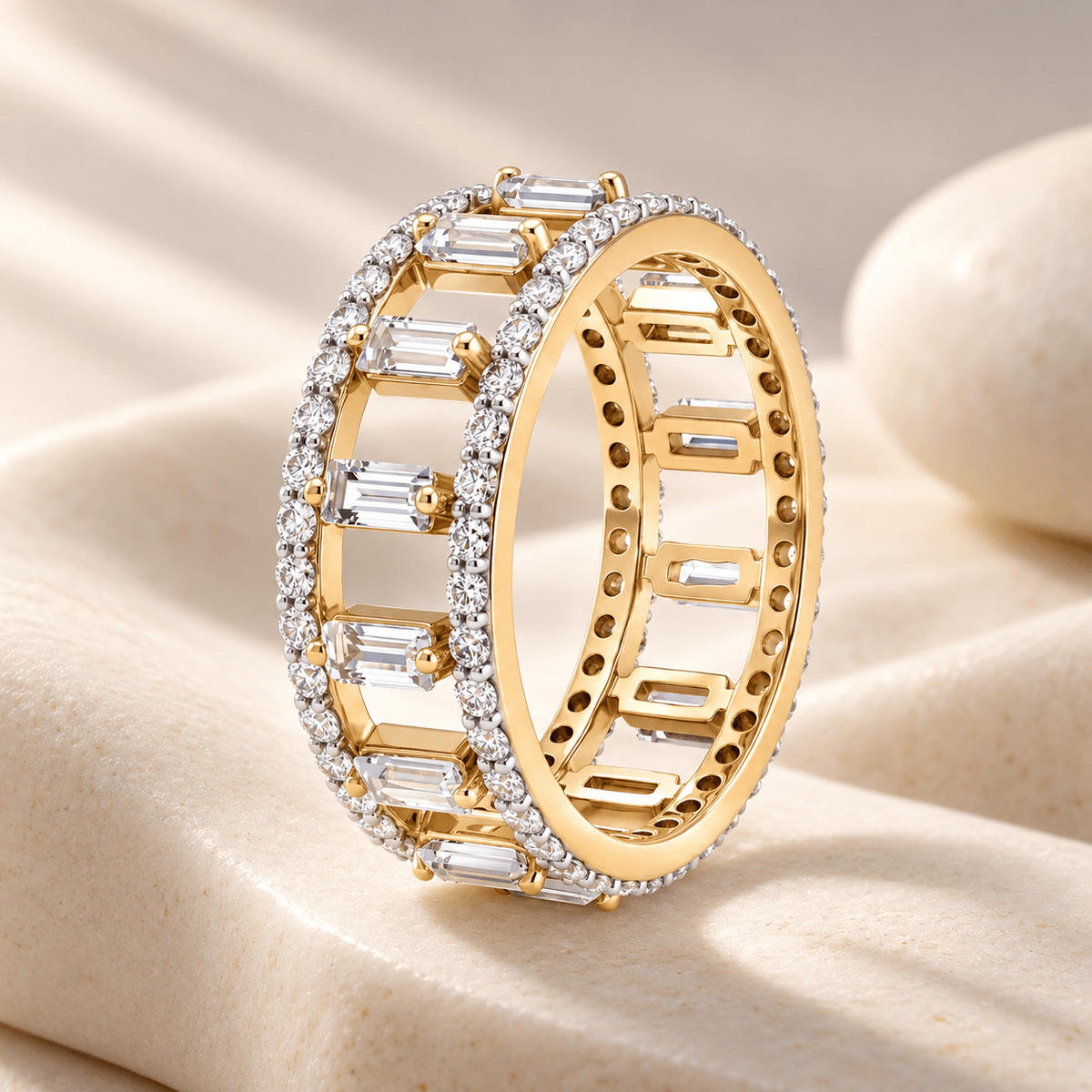 Bague - Dorée Or jaune 18k et Argentée, Topaze, Oxyde de zirconium - Maison Di Giorgio