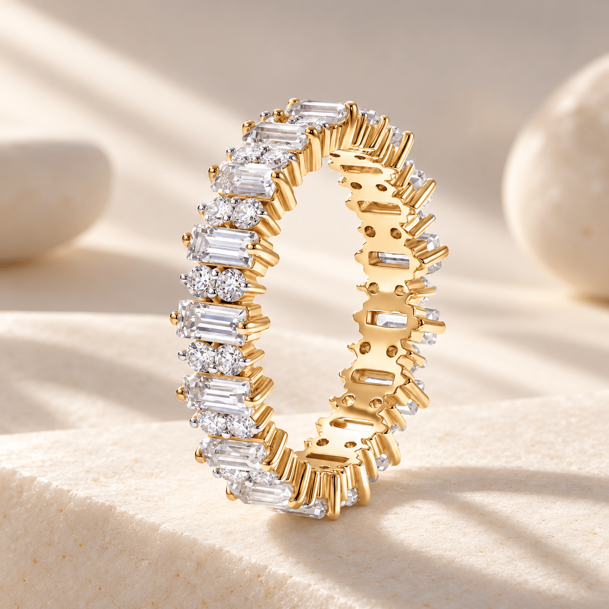 Bague - Dorée Or jaune 18k et Argentée, Topaze, Oxyde de zirconium - Maison Di Giorgio