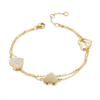 Bracelet doré Or jaune 18k assemblé d'oxyde de zirconium - Maison Di Giorgio
