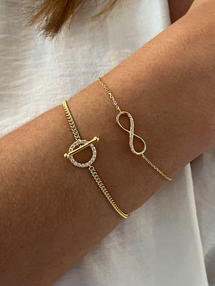 Bracelet doré Or jaune 18k assemblé d'oxyde de zirconium - Maison Di Giorgio