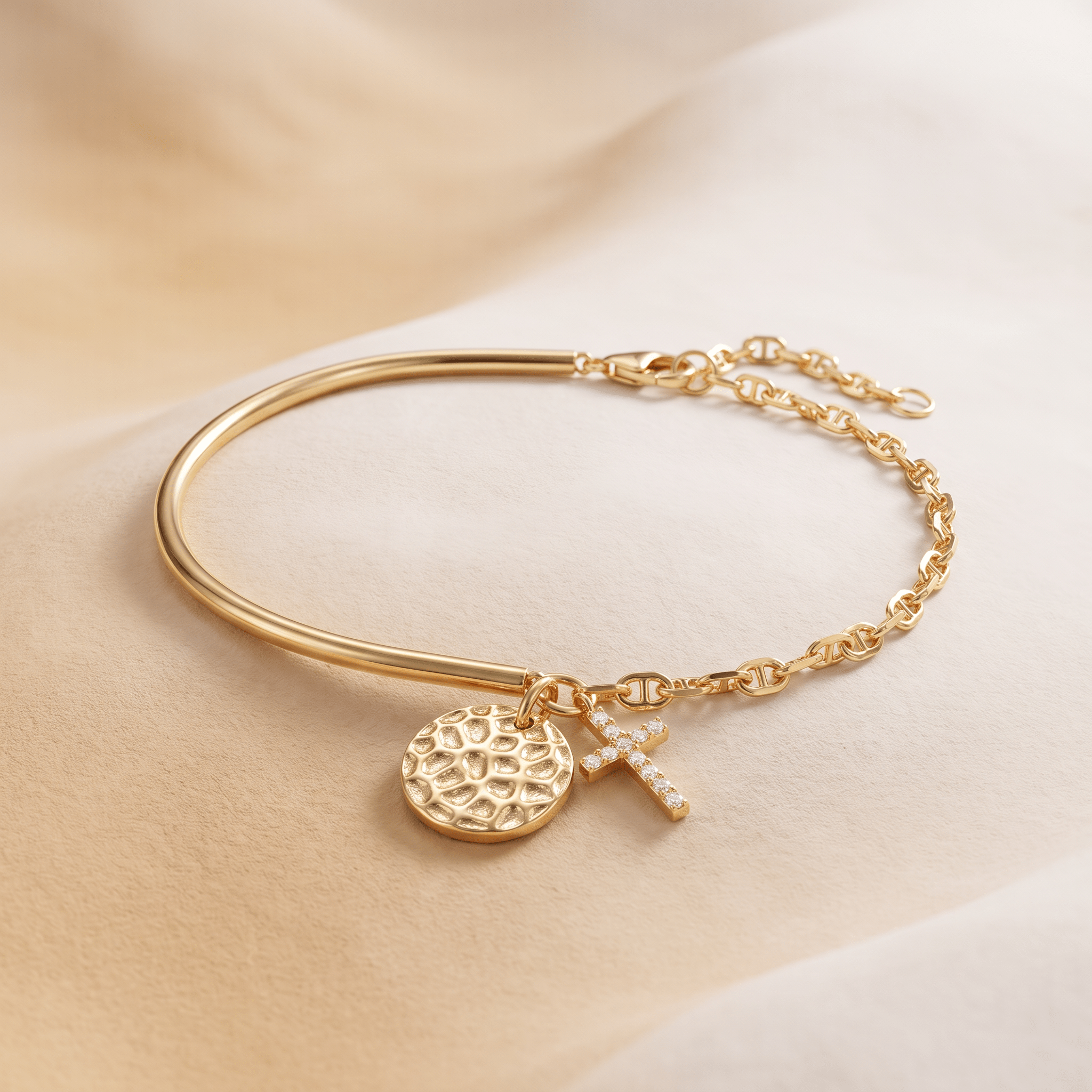 Bracelet - Doré à l'Or jaune fin, Oxyde de zirconium - Maison Di Giorgio