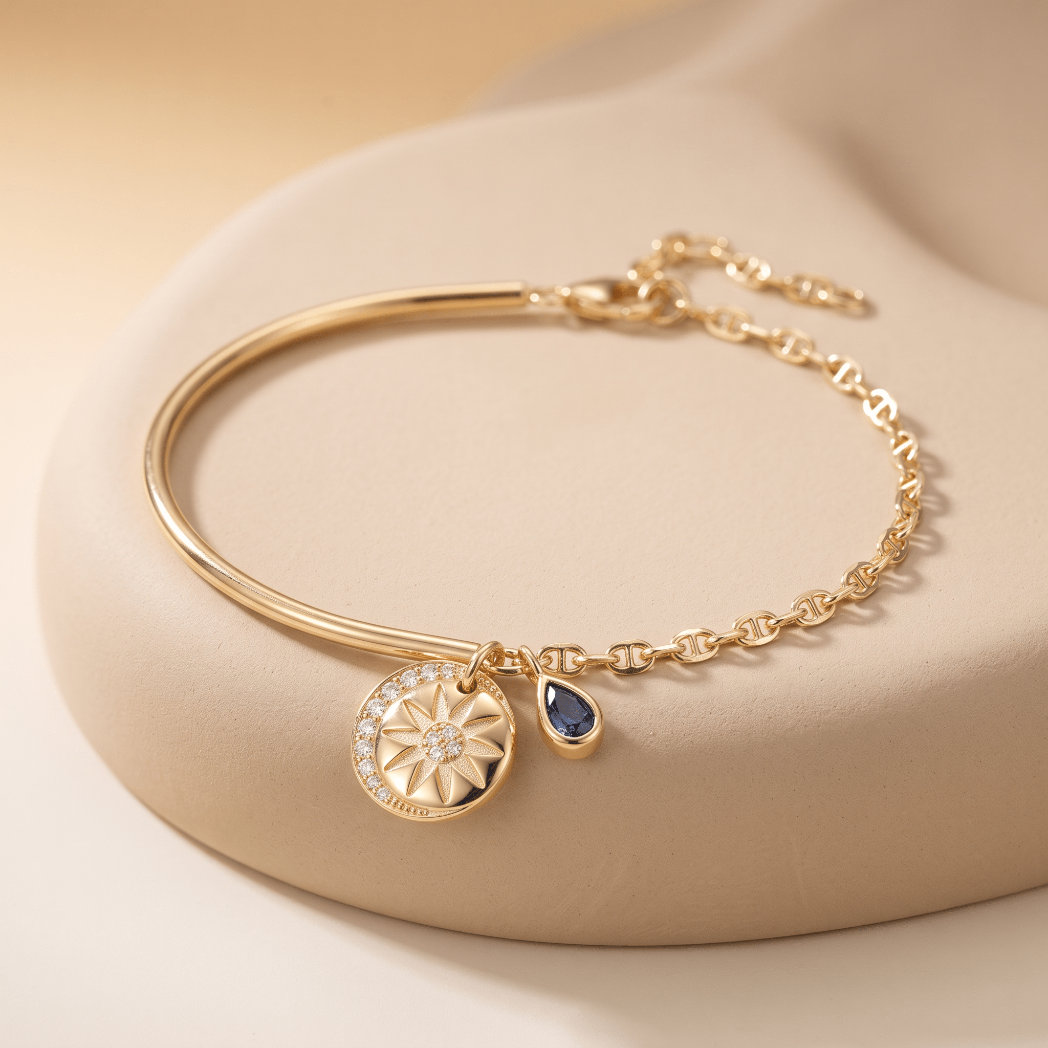 Bracelet - Doré à l'Or jaune fin, Oxyde de zirconium - Maison Di Giorgio