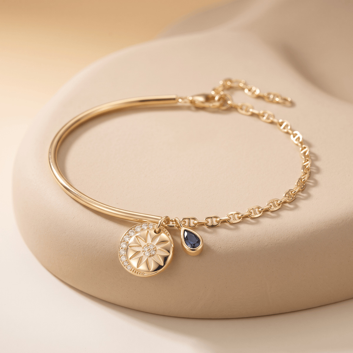 Bracelet - Doré à l'Or jaune fin, Oxyde de zirconium - Maison Di Giorgio