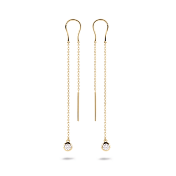 Boucles d'oreilles dorées Or jaune 18k assemblées d'oxyde de zirconium - Maison Di Giorgio