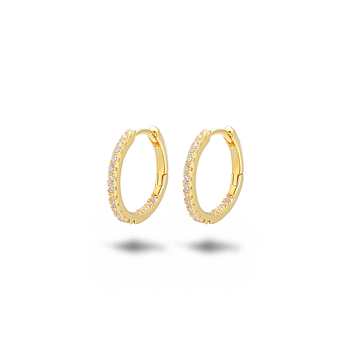 Boucles d'oreilles dorées Or jaune 18k assemblées d'Oxyde de zirconium - Maison Di Giorgio