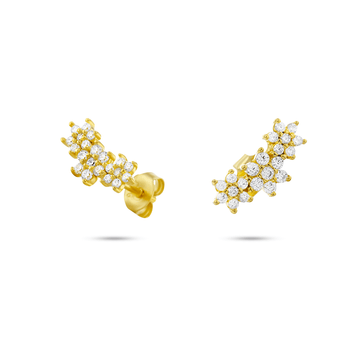 Boucles d'oreilles dorées Or jaune 18k assemblées d'Oxyde de zirconium - Maison Di Giorgio