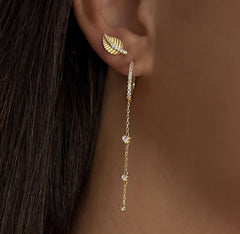 Boucles d'oreilles dorées Or jaune 18k assemblées d'Oxyde de zirconium - Maison Di Giorgio