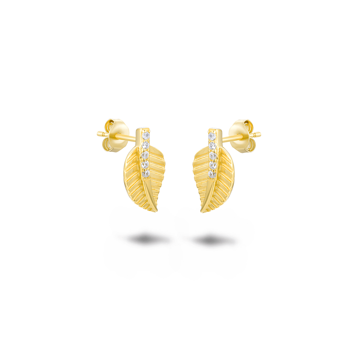 Boucles d'oreilles dorées Or jaune 18k assemblées d'Oxyde de zirconium - Maison Di Giorgio