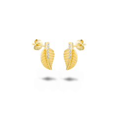 Boucles d'oreilles dorées Or jaune 18k assemblées d'Oxyde de zirconium - Maison Di Giorgio