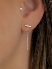Boucles d'oreilles dorées Or jaune 18k assemblées d'oxyde de zirconium - Maison Di Giorgio
