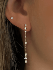 Boucles d'oreilles dorées Or jaune 18k assemblées d'Oxyde de zirconium - Maison Di Giorgio