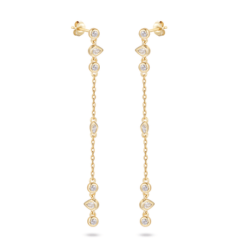 Boucles d'oreilles dorées Or jaune 18k assemblées d'Oxyde de zirconium - Maison Di Giorgio