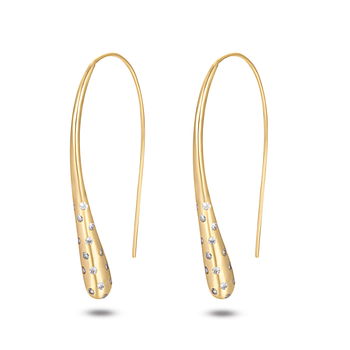 Boucles d'oreilles dorées Or jaune 18k assemblées d'Oxyde de zirconium - Maison Di Giorgio