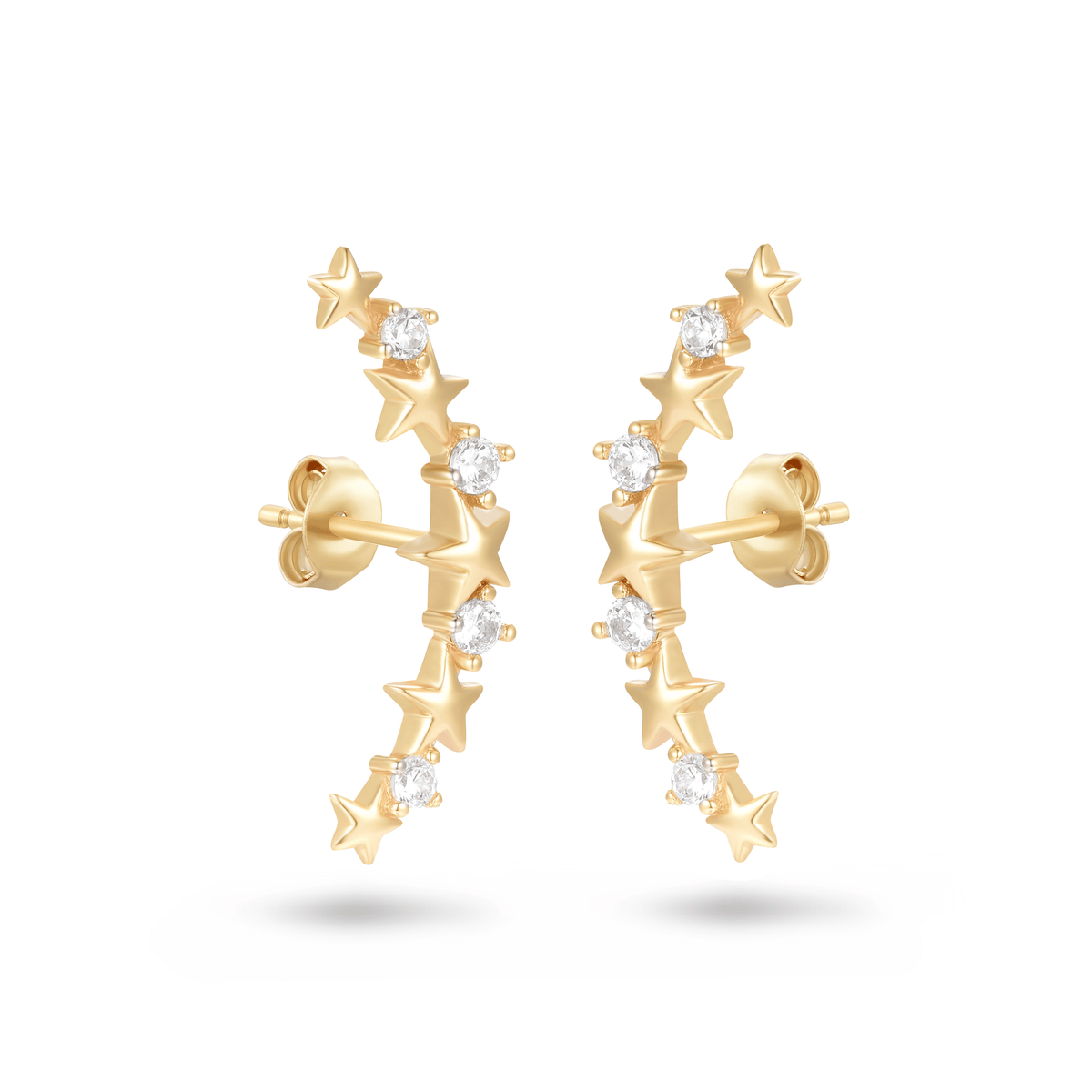 Boucles d'oreilles dorées Or jaune 18k assemblées d'Oxyde de zirconium - Maison Di Giorgio