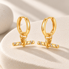 Boucles d'oreilles - Dorées Or jaune 18k, Oxyde de zirconium - Maison Di Giorgio